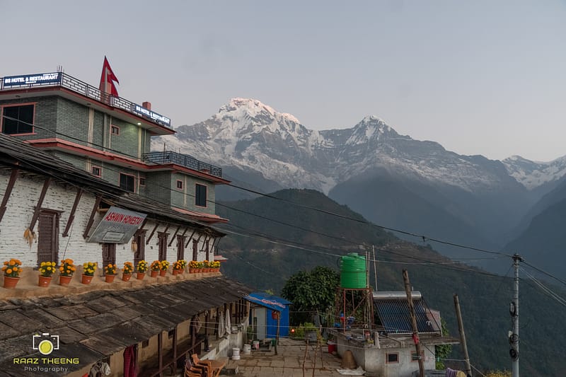 Annapurna Mountain view from the hotel of Ghandruk