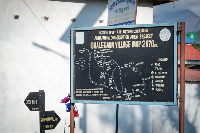 Road map of Ghale Gaun Village Lamjung